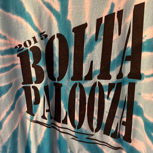 2015 Bolta Palooza Blue and White Tie Dye T-Shirt Medium - Picture 2 of 4